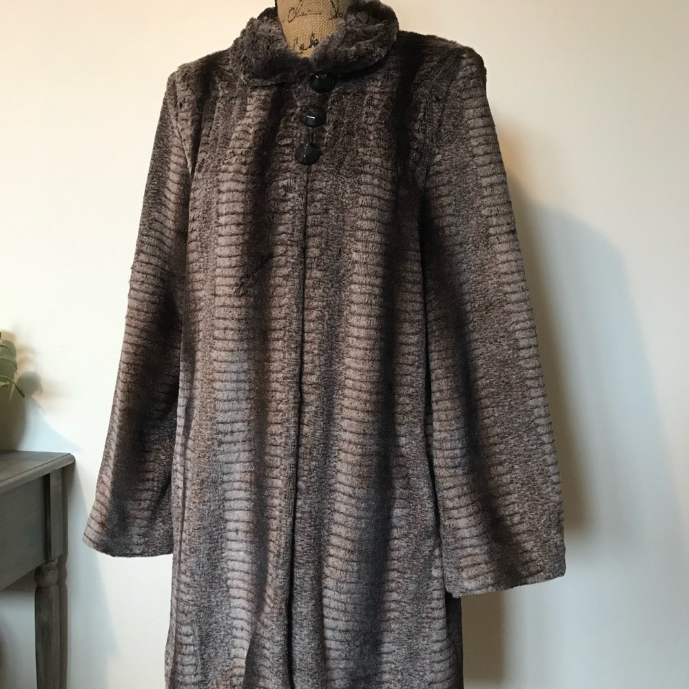 Jessica Dark Brown Plush Long Coat